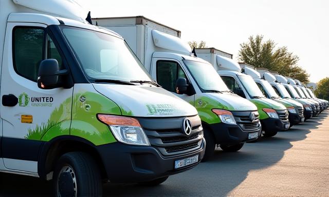 United Lawnscape service trucks ready for dispatch